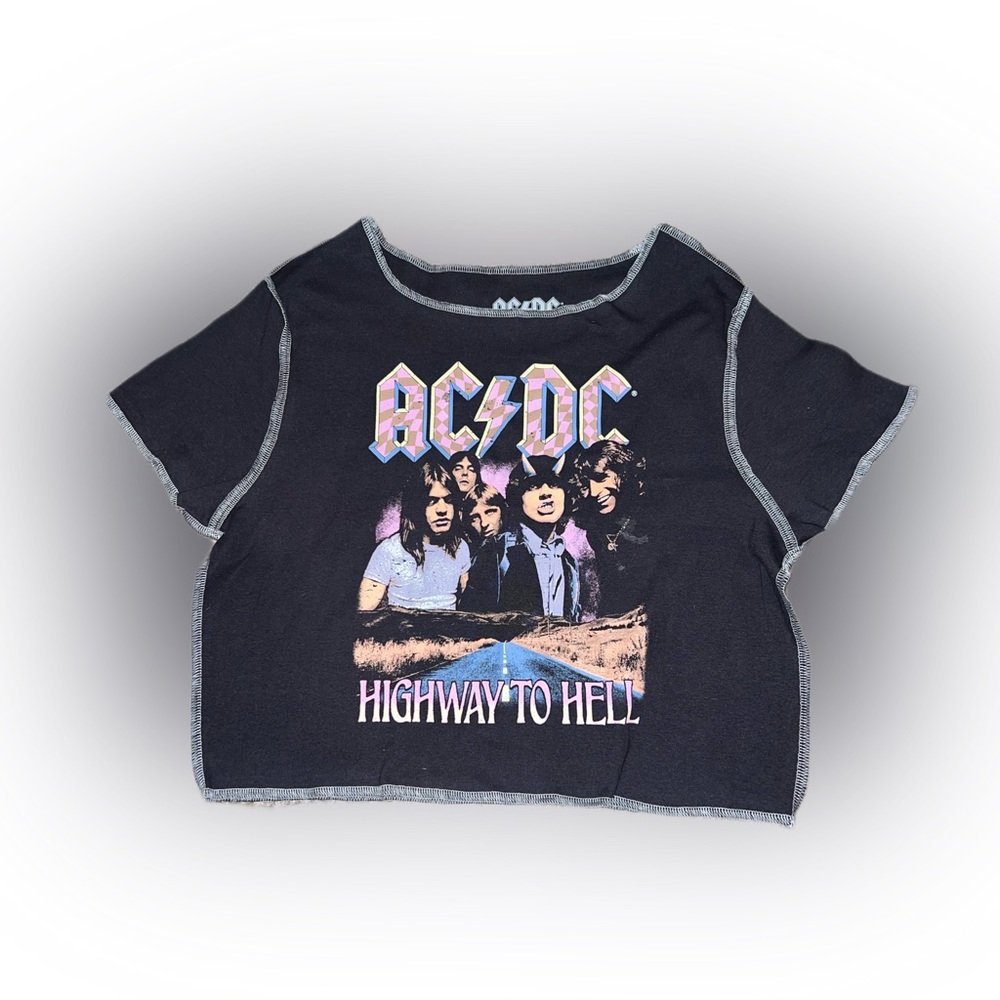 AC/DC Graphic Tee Crop Top